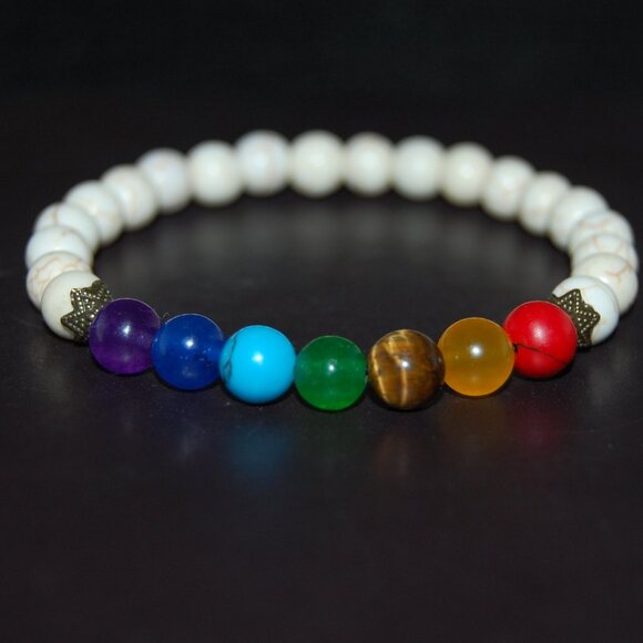 7 Chakra Bracelet,Gemstone Bracelet,Colorful different stone Beads Bracelet - Picture 2 of 2